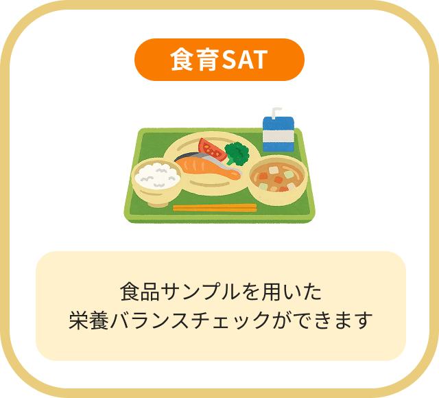 食育SAT食品サンプルを用いた栄養バランスチェックができます